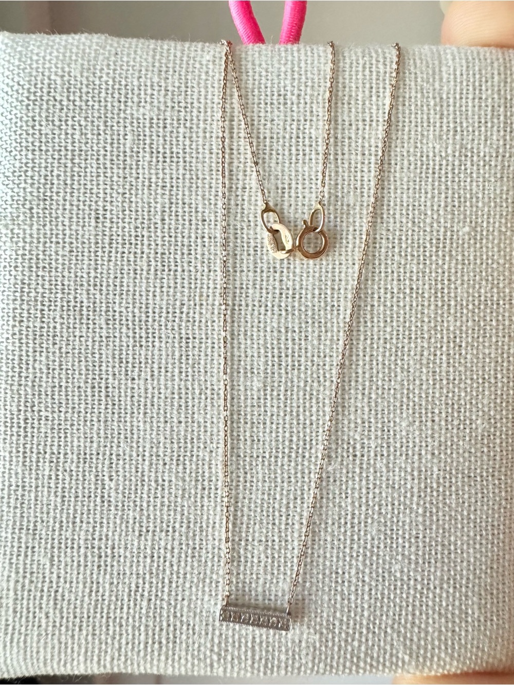 Dana Rebecca Designs Sylvie 14k Rose Gold Diamond Bar Necklace 18”